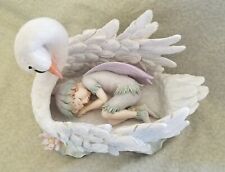 Majestic Fairy Asleep on Swan Figurine WMG 2 pc 10x9.5x6 inches Resin picture