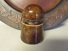 VINTAGE BROWN CERAMIC POTTERY ELECTRIC IINSULATOR picture