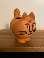 Lisa Larson Style Terracotta Cat Shaped Planter picture