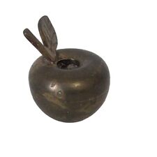 Vintage Solid Brass Apple Shaped Miniature Candle Holder Small 1..5