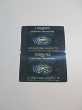Two (2) Open/Blank LONGINES Watch International Guaranty Service Warrantee Cards picture