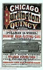   CB&Q Chicago Burlington QuincyTrain Poster Pullman cars Omaha Railroad 8 x 11 picture