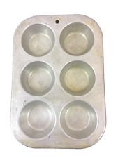 VINTAGE MUFFINAIRE ALUMINUM 6 CUPCAKE MUFFIN TIN 10 INCHES picture