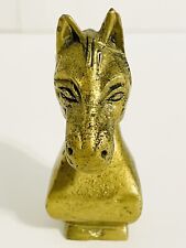 VINTAGE Horse head  paperweight vintage brass finish all metal USA made picture