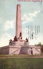 Springfield IL-Illinois, 1909 Lincoln Monument Stone, Vintage Postcard picture