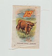 Highland cattle - Scotland FLAG IMPERIAL TOBACCO CIGARETTE SILK about 1915 picture
