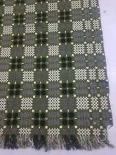 Vintage Welsh Wool Tapestry Blanket Reversible Woolen Coverlet 231x193cm picture