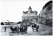 c.1900 SAN FRANCISCO VICTORIAN CLIFF HOUSE with HORSES&BUGGIES~NEW 1980 POSTCARD picture