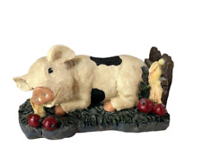 Young inc. Pig Laying with Apples & Corn stalks Farm yard Resin Figurine 4.5