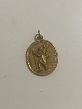 VINTAGE HAYWARD GOLD FILLED PENDANT CHARM SAINT ST. CHRISTOPHER PROTECT US #662 picture