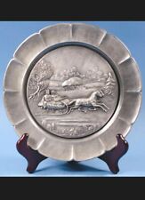 Vintage Worcester Pewter Plate- Currier & Ives 'The Road, Winter' 1974 picture