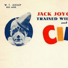 Very Scarce Jack Joyce's Trained Wild Animal Circus Letterhead c1941 - Clown picture