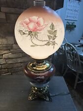 Antique Victorian Parlor Lamp Oil To Electric Success Pittsburgh Lamp Brass picture