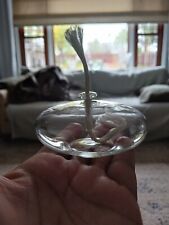 Glass Oil Candle Lamp With Wick Clear Vintage Base Included Mid Century Style  picture