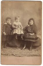 Cabinet Card Photo of Three Children Late 1800s - Writing on Back picture
