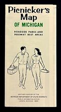1970s Michigan Picnicker's Map Roadside Parks Rest Areas Vintage Travel Brochure picture