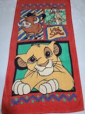 VINTAGE Disney's Lion King Towel Pumbaa Timon Simba Beach Towel 27x54   picture