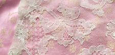 Vintage Lace TULLE  Embroidered French Trim Panels Tambour Shawl Sleeve picture