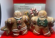 Vintage Debbie Mumm by Sakura Christmas Gingerbread Salt & Pepper Shakers In Box picture