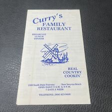 Curry’s Windmill Restaurant Menu New Smyrna Beach Florida Vintage Paper Folding picture