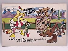Postcard Happy Easter Hidden Valley Dude Ranch Lake Luzerne New York Posted picture