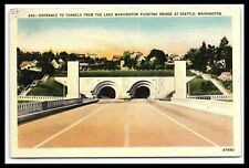 Seattle Wa Entrance to Tunnels Floating Bridge Linen Postcard Posted 1943  pc292 picture