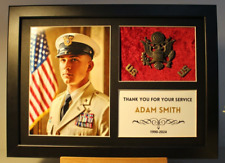 Military Personalized Display for Army Veteran in Black Frame. Memorial VER-2 picture