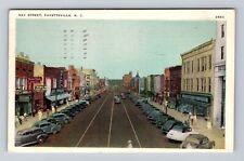 Fayetteville NC-North Carolina, Hay Street, Advertise, Vintage c1943 Postcard picture