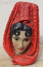 Vintage 1966 MARWAL Chalkware Bust SPANISH LADY Senorita Statue Sculpture picture