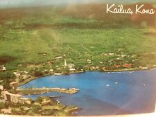 C 1960s Aerial Birds Eye View of Kailua Kona Kauai HI Color Card Chrome Postcard picture