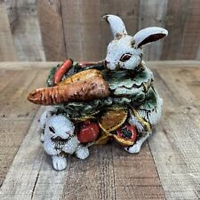 Mark Robert’s Colorful Rabbit Vegetable Harvest Ceramic Figure Large picture