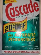 1* Vintage 1960s Cascade Dish Washer Detergent 50 oz NOS Box Full Family Size picture
