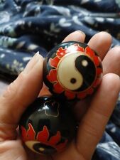 Set Of Beautiful Vintage Chinese Boading Balls, Red/ Black picture