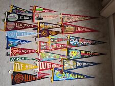 Large Lot (23) Vintage Travel Felt Pennant Flags 60s 70s 80s Colleges, Travel picture