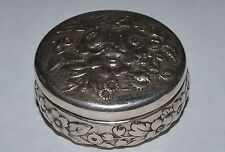 ANTIQUE WHITING STERLING SILVER FLOWERS POWDER TRINKET BOX picture