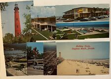 7 Vintage Unposted Daytona Beach Postcards Copacabana Automobiles Lighthouse picture