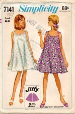 Vtg 1967 Simplicity 7141 Trapeze Flared Nightgown Sundress Size S 10 - 12 picture