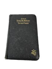 Antique Jesus Make Me Worthy Father Power Leather 1929 Child's Prayer Book picture