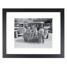 1939 Kids in the Back of a Car Texas Vintage Reprint 8x10 FRAMED PICTURE PHOTO picture
