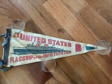S.S. United States U.S. Lines Flagship Pennant Very Rare 18” Felt picture
