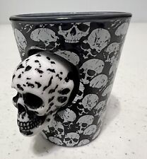 Skull Insert 3D Shot Glass Black and White Spencers NEW With Tag picture