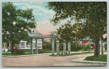Peoria Illinois~Pergola Entrance to Rebecca Place~Blue House Behind~c1910 picture
