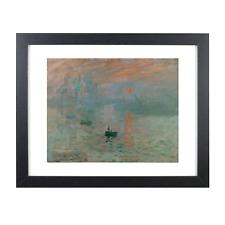 Impression Sunrise Claude Monet Fram Framed Reprint Black Frame Gloss 8X10 Photo picture