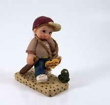 Cast Art Figurine Little Boy Baseball Player 