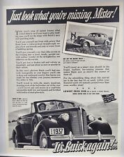 1937 Buick 4 Dr Sedan Convertible Vintage Print Ad Man Cave Poster Art 30's picture