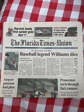 2002 Florida Times Union Death Of Ted Williams Complete Newspaper picture