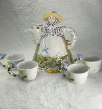 Department 56 Mary Mary Quite Contrary Teapot & 4 Mini Teacups picture