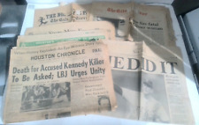 5 Vintage News Papers HOUSTON CHRONICLE 1963 Kennedy LBJ Oswald OJ Simpson L3B43 picture