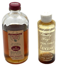 2 Vtg 1950s Hair Products Clairol Clairolite Lightner Stanley Fay's Tease Bottle picture