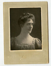 Antique Matted Photo - Pretty Young Lady Looking Up & to the Side - Close Up picture